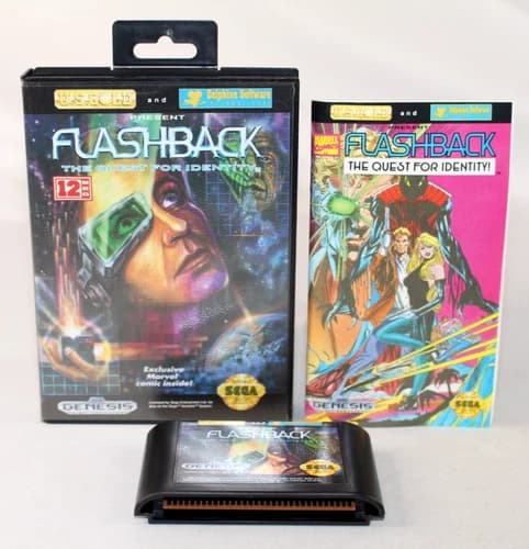 Flashback: The Quest for Identity Sega Genesis Complete CIB! Great Condition!