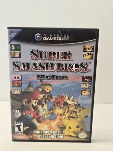 Super Smash Bros Melee - Nintendo GameCube - Tested - Black label - CIB