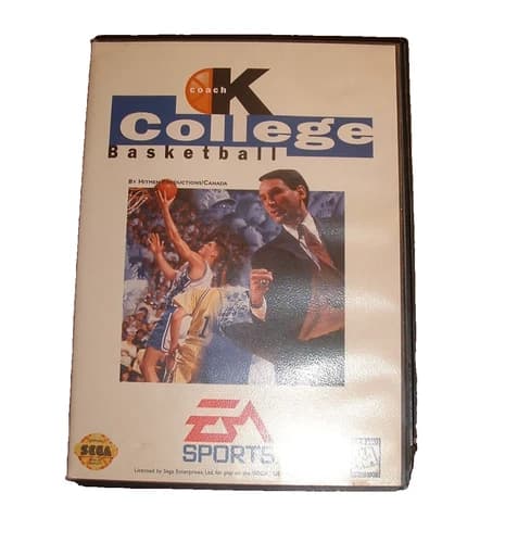 Coach K College Basketball (Sega Genesis, 1995) CIB EX