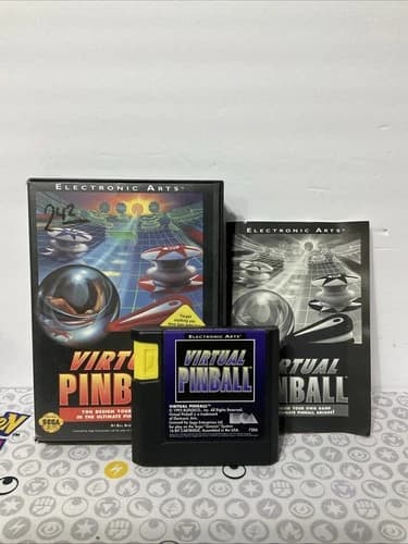 Virtual Pinball (Sega Genesis, 1993) - Complete - Manual - Tested - FastShip!