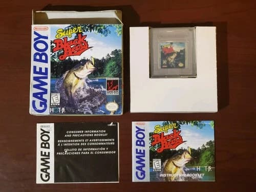 Nintendo Game Boy Super Black Bass Complete In Box CIB GB original 1998