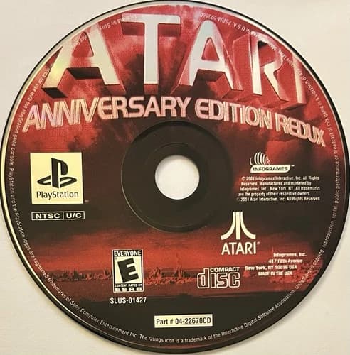 Atari Anniversary Edition Redux (PlayStation, PS1) DISC ONLY | NO TRACKING, M812