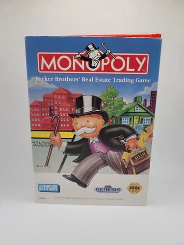 Monopoly (Sega Genesis, 1992) Cardboard Box Complete With Manual And Tray