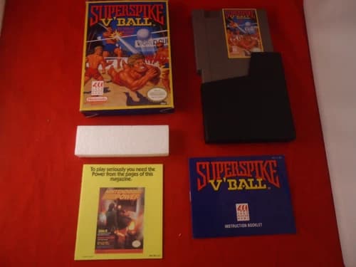Super Spike V'Ball Nintendo NES 1990 COMPLETE w Box manual Superspike Volleyball