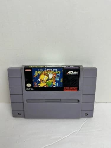 The Simpsons Bart's Nightmare (Super Nintendo SNES, 1992) Tested And Working