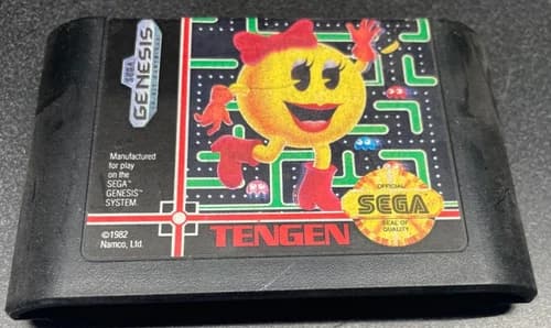Ms. Pac-Man Tengen Sega Genesis Game Cartridge 1991 Cart Only Authentic Tested