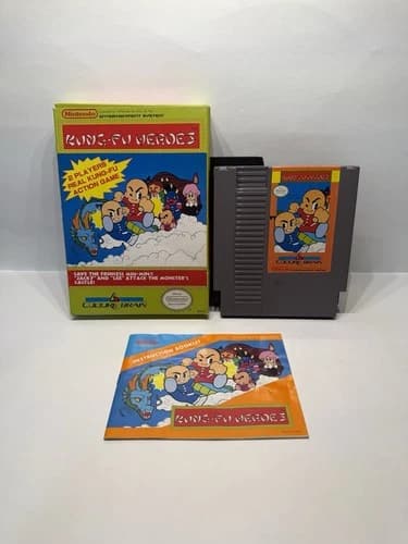 Kung Fu Heroes (Nintendo NES, 1989) Complete In Box CIB W/ Manual Tested