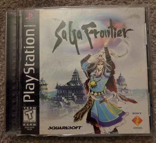 SaGa Frontier Squaresoft PS1 CIB Complete Black Label 1998 Sony PlayStation 1