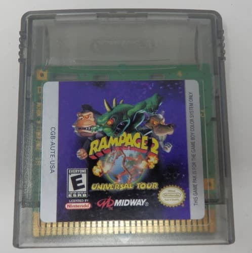 Nintendo Game Boy Color Rampage 2 Universal Tour Cartridge Only Tested Working