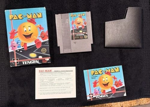 Pac-Man Tengen Grey Cart Nintendo NES Complete in Box CIB
