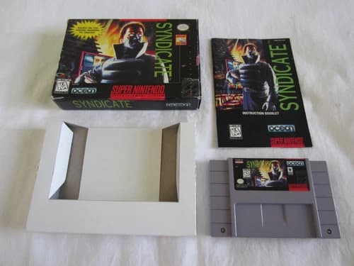 Syndicate (SNES) Super Nintendo CIB Complete Box Ocean 1995 RARE