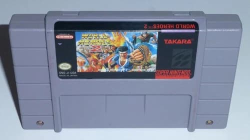 World Heroes 2 II (Super Nintendo SNES Game Authentic) Cleaned Tested Working