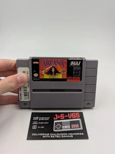 Arcana SNES Super Nintendo Cartridge Only Tested Working Authentic