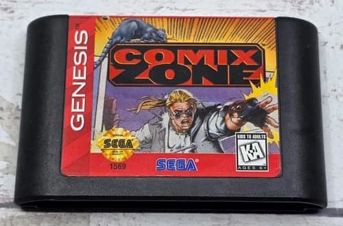 Comix Zone Sega Genesis Authentic 1995 Game Cartridge Only - Tested & Working