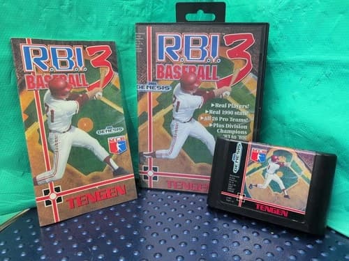 R.B.I. Baseball 3 RBI for Sega Genesis system CIB with manual very nice! Tested!