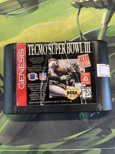 Used Tecmo Super Bowl III 3 SEGA GENESIS GAME Cartridge (QUI004699)