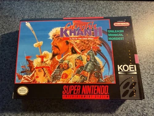 Genghis Khan II Clan of the Gray Wolf Super Nintendo (SNES) CIB Complete (2)