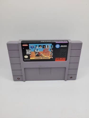 Super Bases Loaded 3: License to Steal - Super Nintendo SNES, Clean Label Tested
