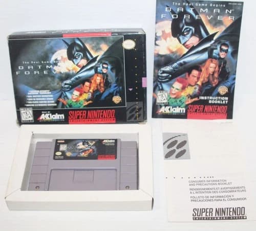 Batman Forever - SNES Super Nintendo 1995 CIB Game Complete w/ Box - TESTED