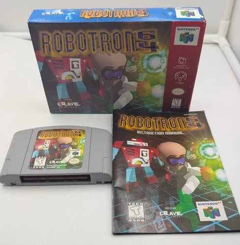 Robotron 64 Box Manual And Game