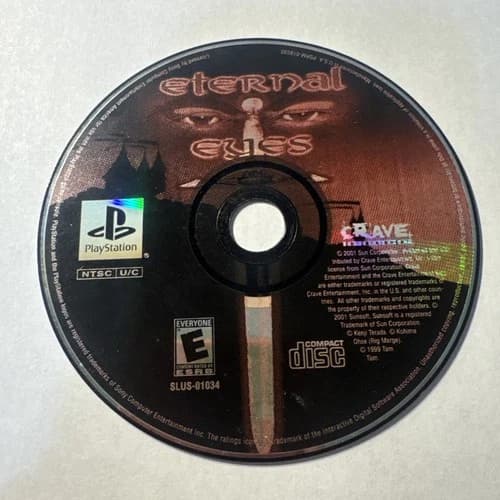 Eternal Eyes (Sony PlayStation 1 PS1 2001) Game Disc Only