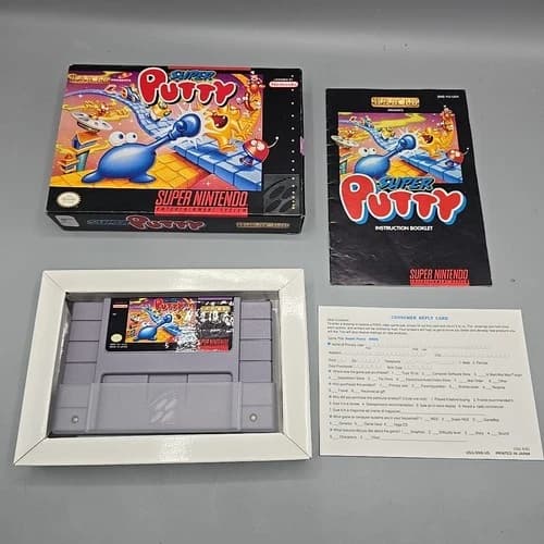 Super Putty (Super Nintendo SNES, 1993) Complete With Manual CIB Inserts