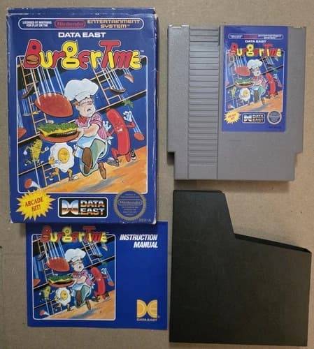 BurgerTime (Nintendo Entertainment System, NES, 1987) Cib Complete - Tested
