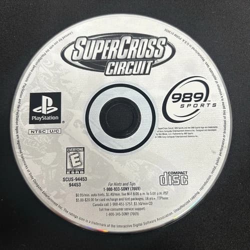 SuperCross Circuit - Sony PlayStation 1 (PS1) Disc Only Tested - No Tracking