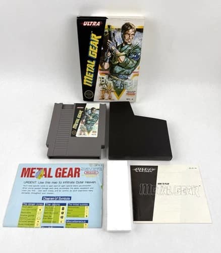 Metal Gear (Nintendo NES, 1988) Complete CIB Game w/ Box Manual Map Authentic