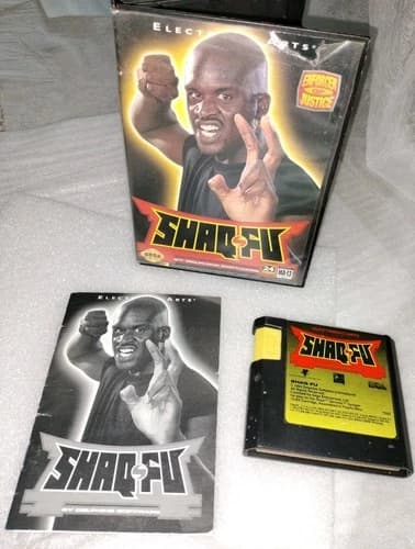 Shaq-Fu (Sega Genesis) Game Car, Box And Manual. Tested And Working.