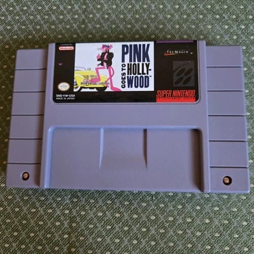 Pink Goes to Hollywood Game Cartridge Super Nintendo SNES Pink Panther