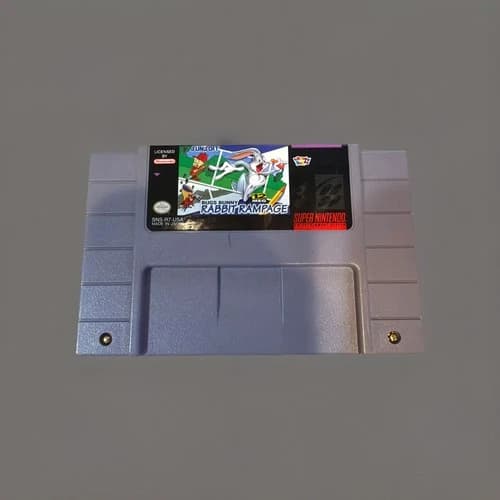 Bugs Bunny Rabbit Rampage SNES Super Nintendo Game Cartridge Tested