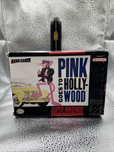 Pink Panther Goes to Hollywood - Super Nintendo SNES - Box, Manual, Game Tested