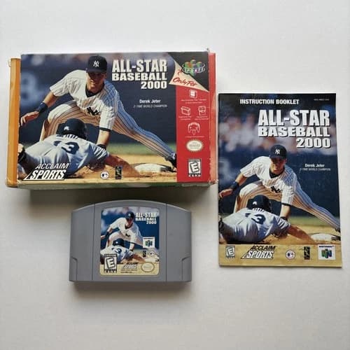 ALL STAR BASEBALL 2000 Nintendo 64 N64 Authentic Complete In Box CIB Manual Game