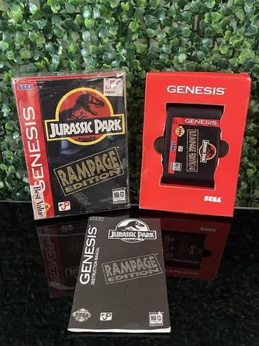 Jurassic Park: Rampage Edition Sega Genesis, 1994 Game Box Manual For Colectors
