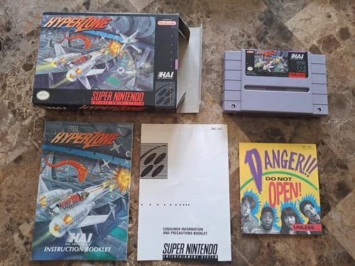 HyperZone SNES Complete in Box CIB Hal 1991 *With Box Protector* Super Nintendo