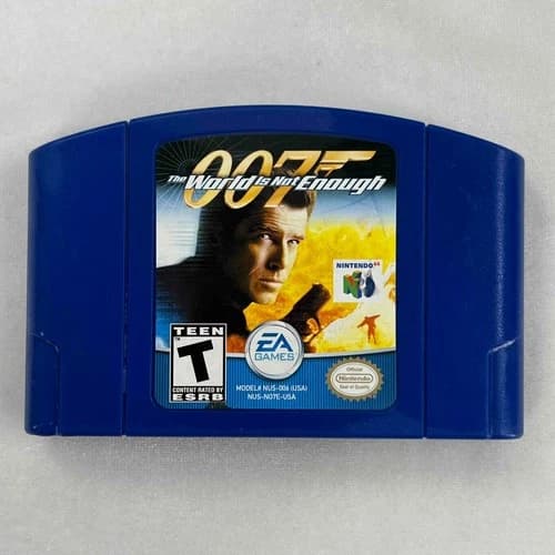 007 The World Is Not Enough Nintendo 64 N64 Blue Cartridge