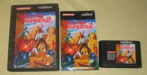 Rolling Thunder 2 Complete for Sega Genesis. Authentic. Cleaned/Tested. Rare!
