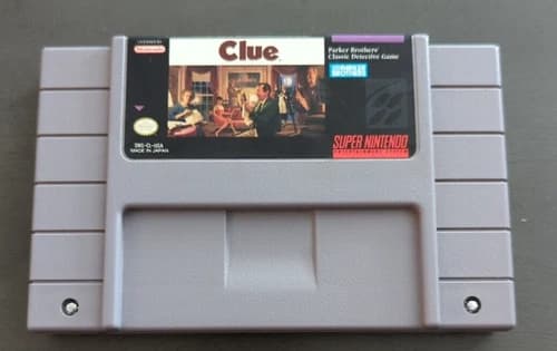 Clue (Super Nintendo, SNES 1992) Parker Bros Detective Board Game Works