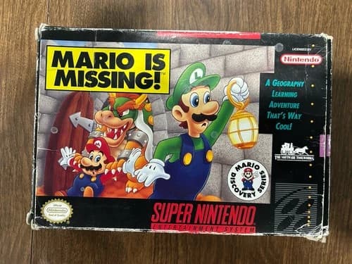 Mario is Missing! Super Nintendo SNES Boxed with Manual Worn Box Tested Working