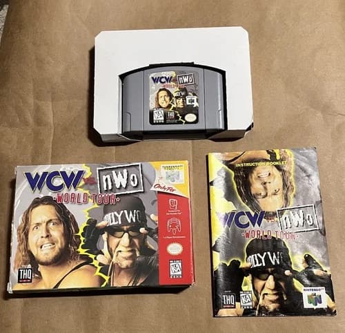 WCW Vs NWO World Tour N64 Nintendo Cib Complete Box Game Manual