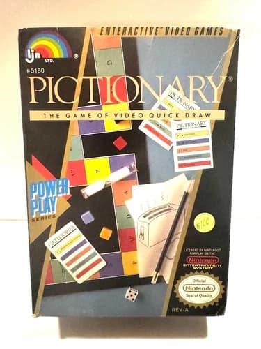Pictionary NES Original Game (Nintendo Entertainment System, 1990)