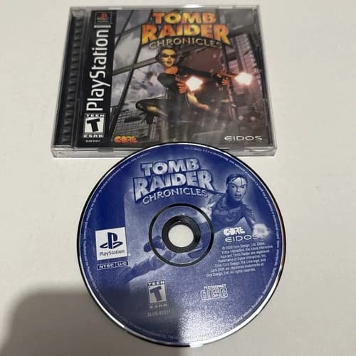 Tomb Raider Chronicles Sony PlayStation 1 PS1, 2000, Black Label Complete