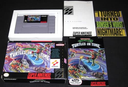 Teenage Mutant Ninja Turtles 4 Turtles in Time (Super Nintendo SNES Complete CIB