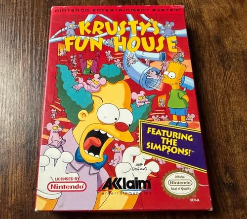 Krusty's Fun House featuring The Simpsons! complete in box nintendo nes tv show