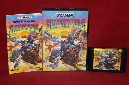 Sunset Riders (Sega Genesis, 1992) Authentic Game Cartridge, CIB Complete