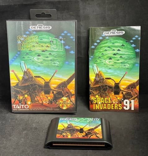 Space Invaders '91 (SEGA Genesis) Complete CIB Tested