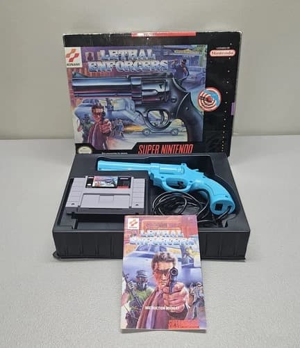 Lethal Enforcers Super Nintendo SNES Complete In Box With Game Gun Manual *Read*