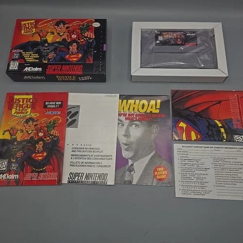 Justice League Task Force (Super Nintendo SNES) Complete With Manual CIB Inserts
