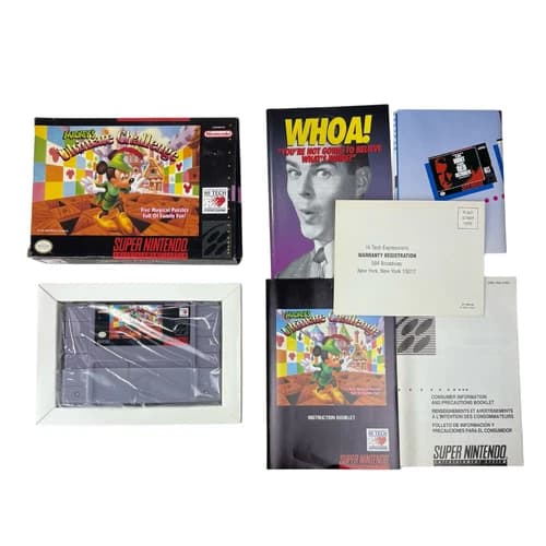 Super Nintendo SNES Video Game - Mickey's Ultimate Challenge Complete in Box CIB